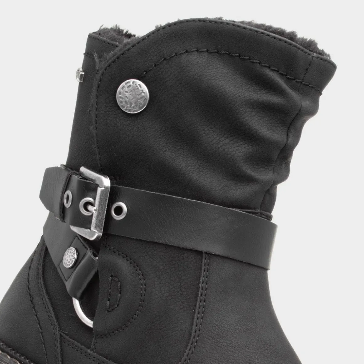 Relife Clare Womens Black Faux Fur Lined Boot