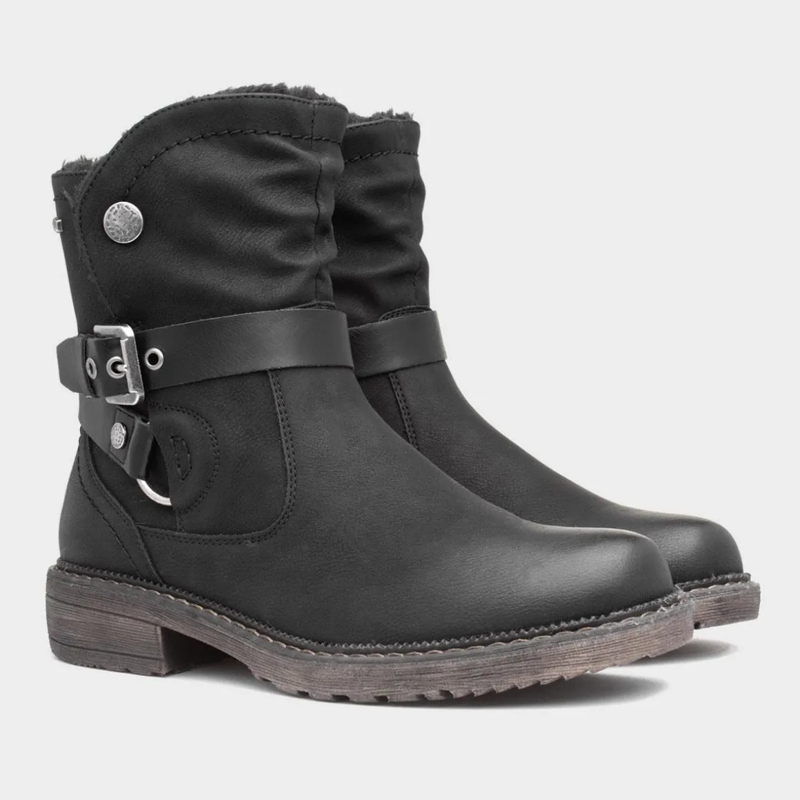 Relife Clare Womens Black Faux Fur Lined Boot