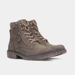 Relife Dahlia Womens Khaki Lace Up Ankle Boot