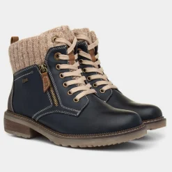 Relife Diane Womens Navy Lace Up Ankle Boot