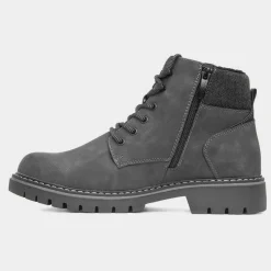 Relife Jay Mens Grey Wide Fit Ankle Boot
