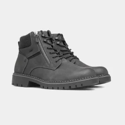 Relife Jay Mens Grey Wide Fit Ankle Boot
