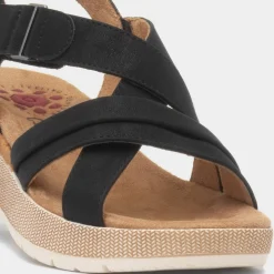 Relife Maldives Womens Black Wedge Sandal