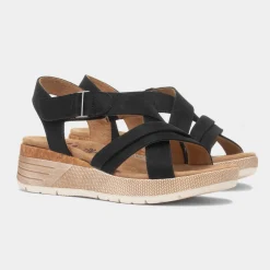 Relife Maldives Womens Black Wedge Sandal