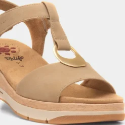 Relife Mandalay Womens Beige Wedge Sandal