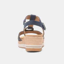 Relife Mandalay Womens Navy Wedge Sandal