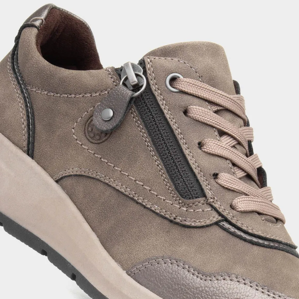 Relife Mia Womens Taupe Casual Lace Up Shoe