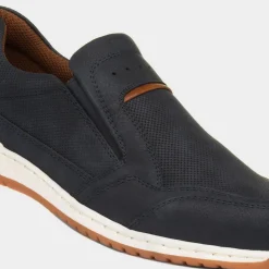 Relife Rob Mens Navy Slip On Casual Shoe