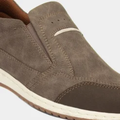 Relife Rob Mens Taupe Slip On Casual Shoe