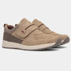 Relife Stephen Mens Taupe Easy Fasten Shoe