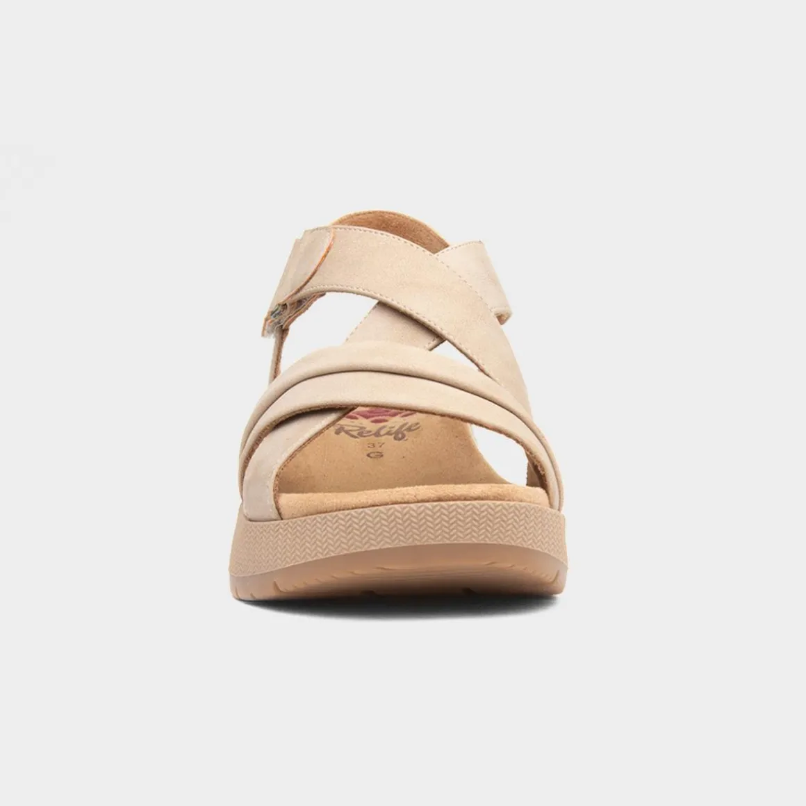 Relife Sukie Womens Beige Wedge Strappy Sandal
