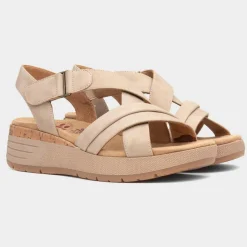 Relife Sukie Womens Beige Wedge Strappy Sandal