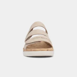Relife Sylvia Womens Beige Easy Fasten Mule Sandal