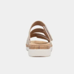 Relife Sylvia Womens Beige Easy Fasten Mule Sandal