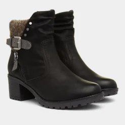 Relife Tracey Womens Black Heeled Boot