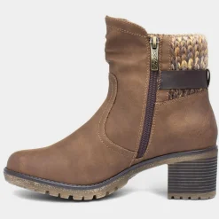 Relife Tracey Womens Tan Ankle Heeled Boot