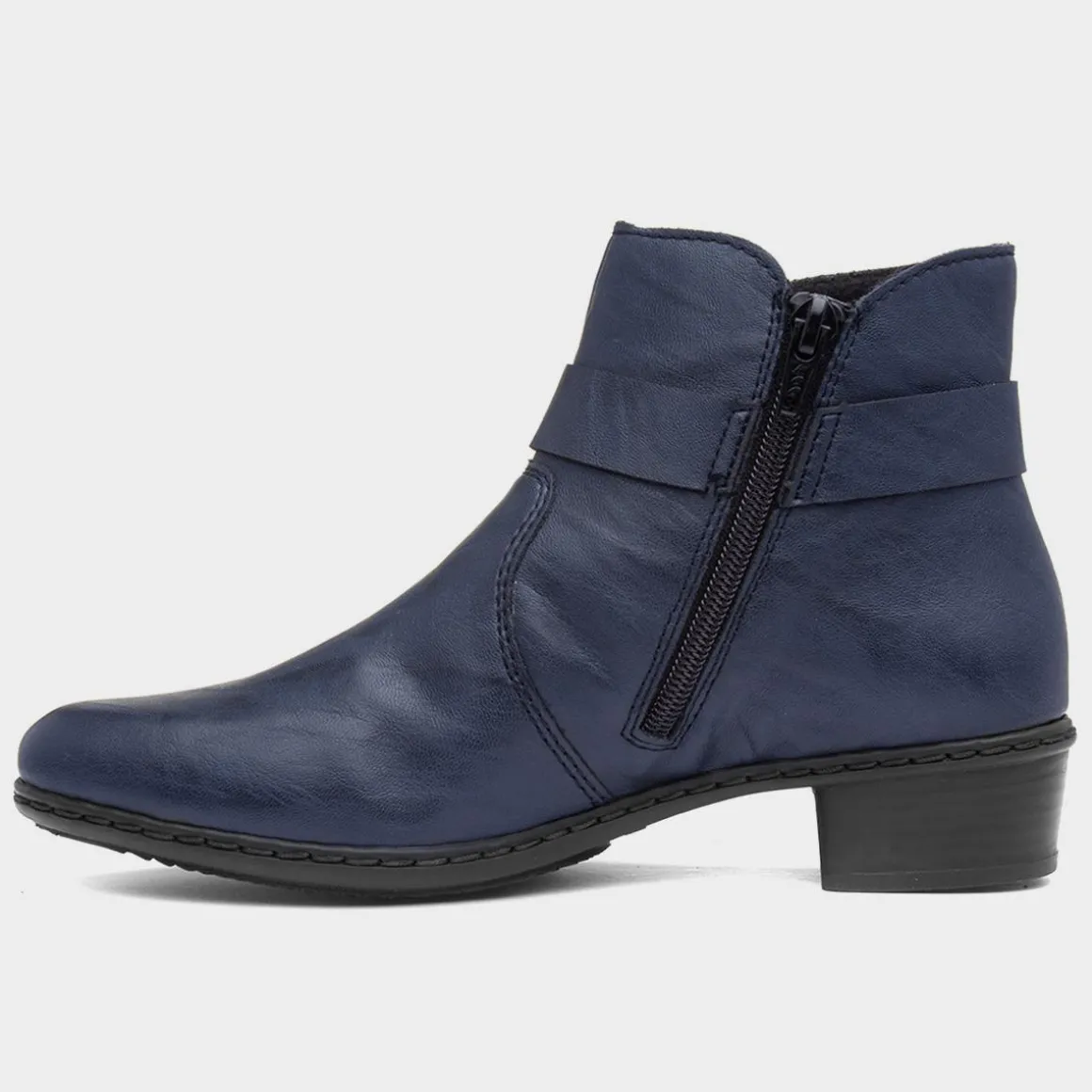 Rieker Antistress Womens Navy Zip Up Ankle Boot