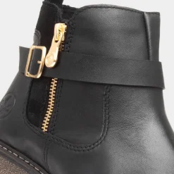 Rieker Antistress Womens Black Leather Ankle Boot