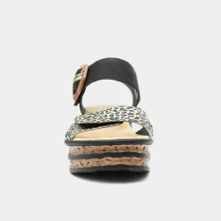 Rieker Antistress Womens Black Wedge Sandal
