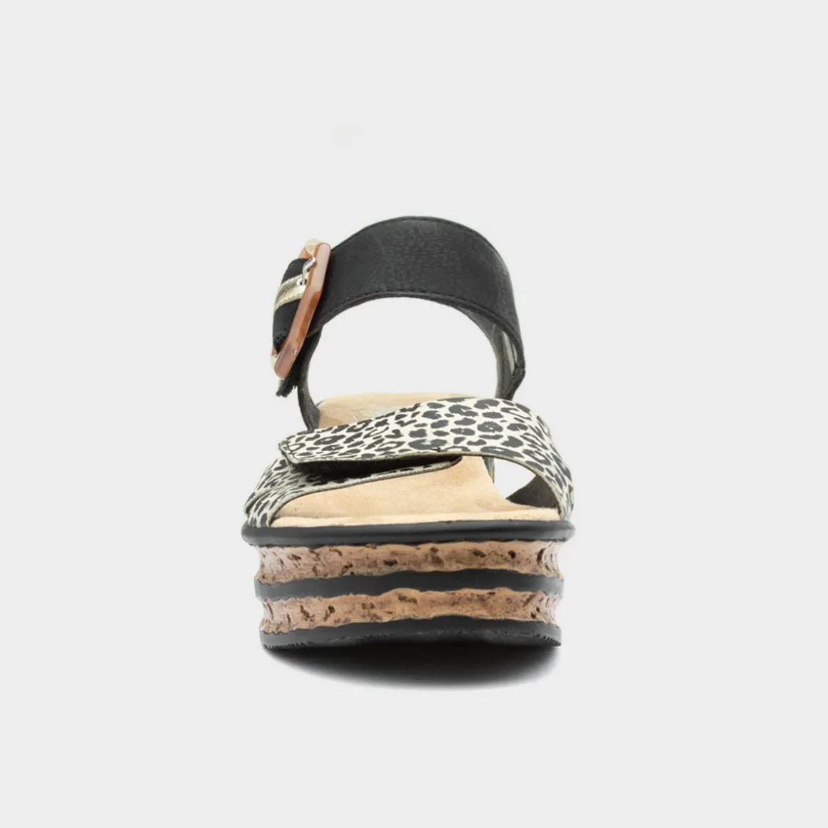 Rieker Antistress Womens Black Wedge Sandal