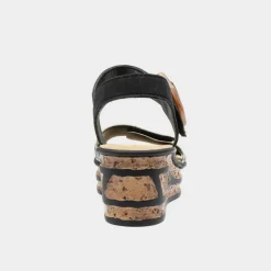 Rieker Antistress Womens Black Wedge Sandal