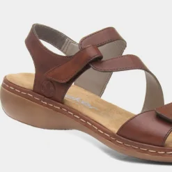 Rieker Antistress Womens Tan Leather Sandal