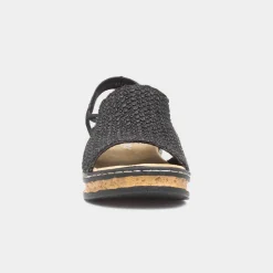 Rieker Antistress Womens Black Open Toe Sandal