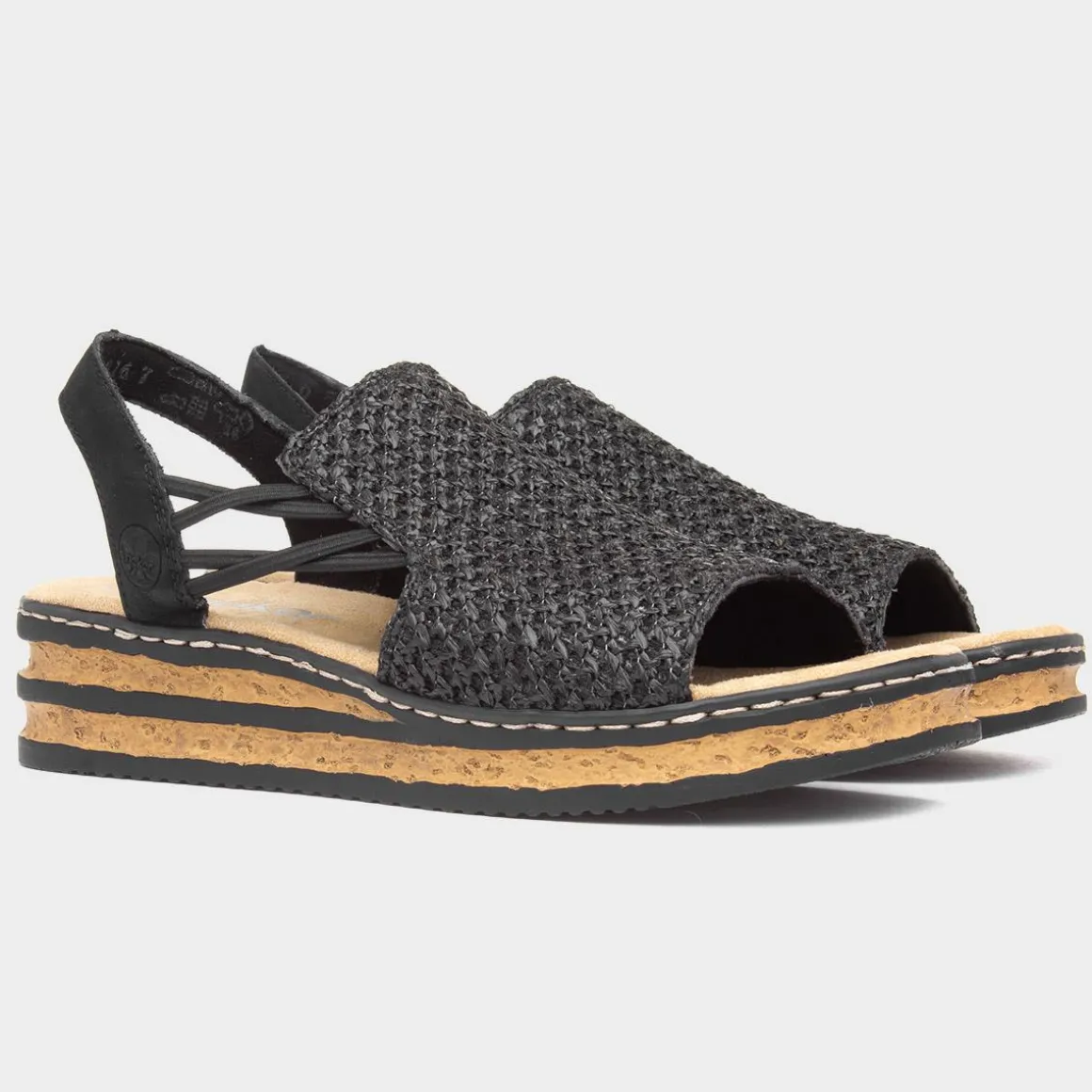 Rieker Antistress Womens Black Open Toe Sandal