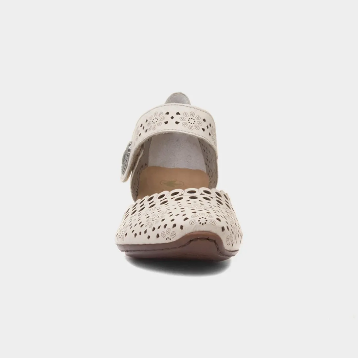 Rieker Antistress Womens Beige Leather Court Shoe
