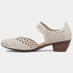 Rieker Antistress Womens Beige Leather Court Shoe