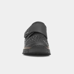 Rieker Antistress Womens Black Leopard Print Shoes