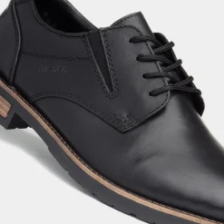 Rieker Mens Black Leather Lace Up Shoe