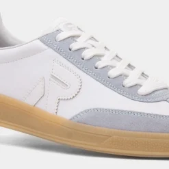Rieker Womens White & Blue Leather Shoe