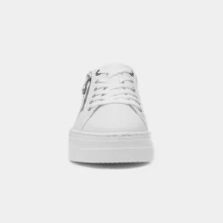 Rieker Womens White Leather Leopard Print Shoe