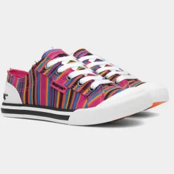 Rocket Dog Jazzin Aloe Womens Multi Stripe Canvas