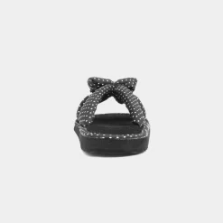 Sadie Womens Black Polka Dot Beach Mule