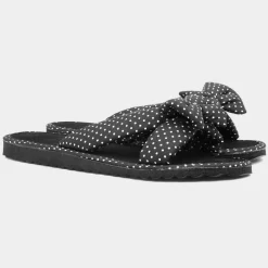 Sadie Womens Black Polka Dot Beach Mule