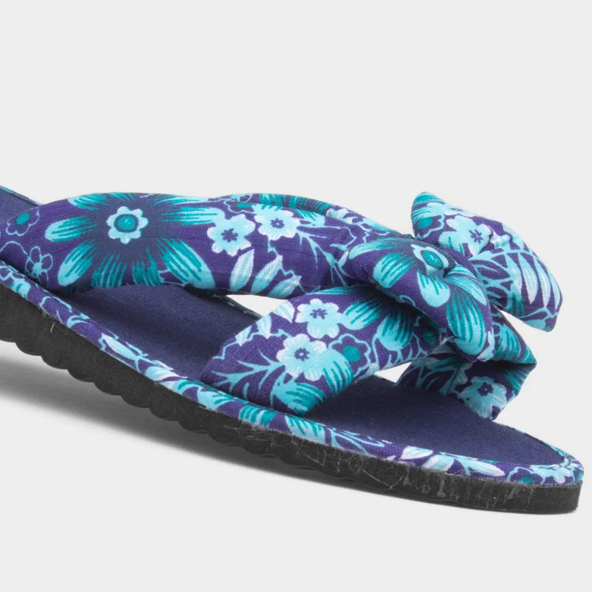 Sadie Womens Blue Floral Beach Mule