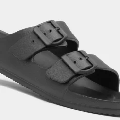 Shelly Womens Black Double Buckle EVA Sandal
