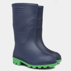 Shower Kids Navy and Lime Green Welly Size 10-6