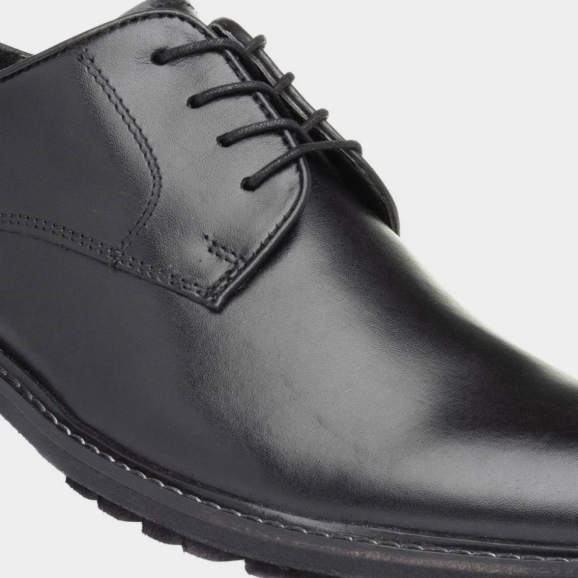 Silver Street Albert Mens Black Leather Lace Shoe