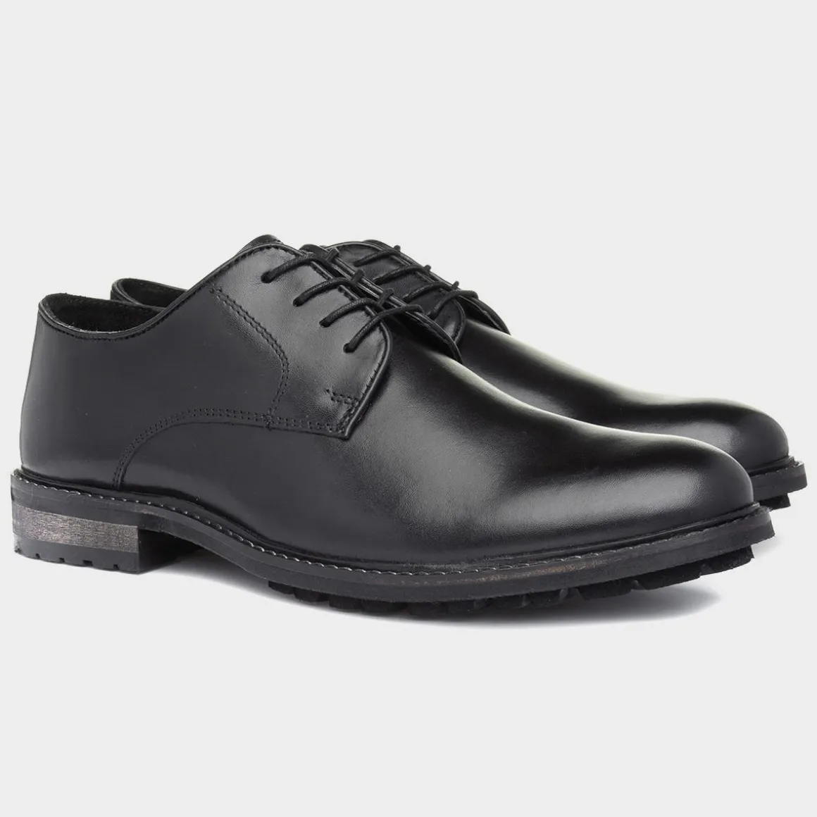 Silver Street Albert Mens Black Leather Lace Shoe