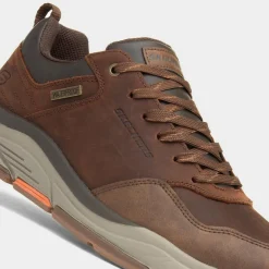 Skechers Benago Hombre Mens Brown Leather Shoe