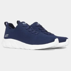 Skechers Bobs B Flex Womens Navy Knitted Trainer