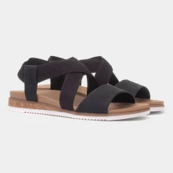 Skechers Bobs Desert Kiss Low Womens Black Sandal