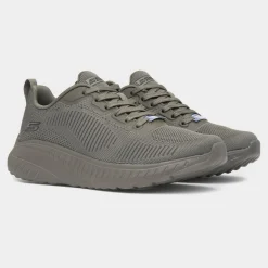Skechers Bobs Squad Face Off Womens Olive Trainer
