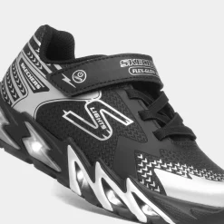 Skechers Flex Glow Kids Black Light Up Trainer