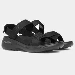 Skechers Go Walk Arch Fit Womens Black Sandals
