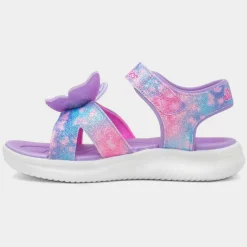 Skechers Jumpsters Girls Lavender Light Up Sandal