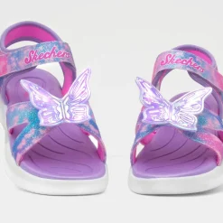 Skechers Jumpsters Girls Lavender Light Up Sandal